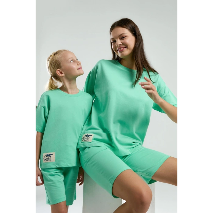 ANNE KIZ BERMUDA TAKIM - BAMBU