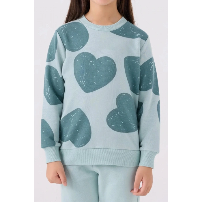 KIZ ÇOCUK EŞOFMAN TAKIM - SU YEŞİLİ