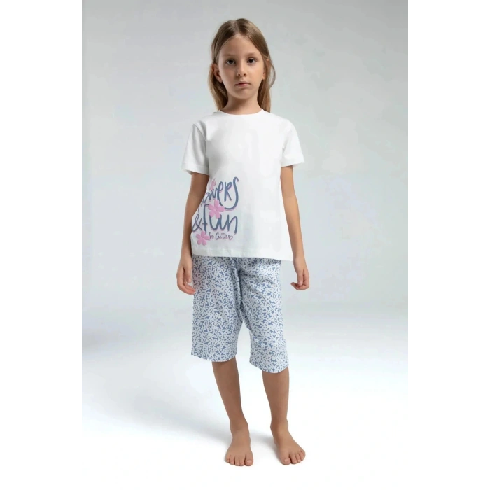 KIZ ÇOCUK KAPRİ TAKIM - Beyaz