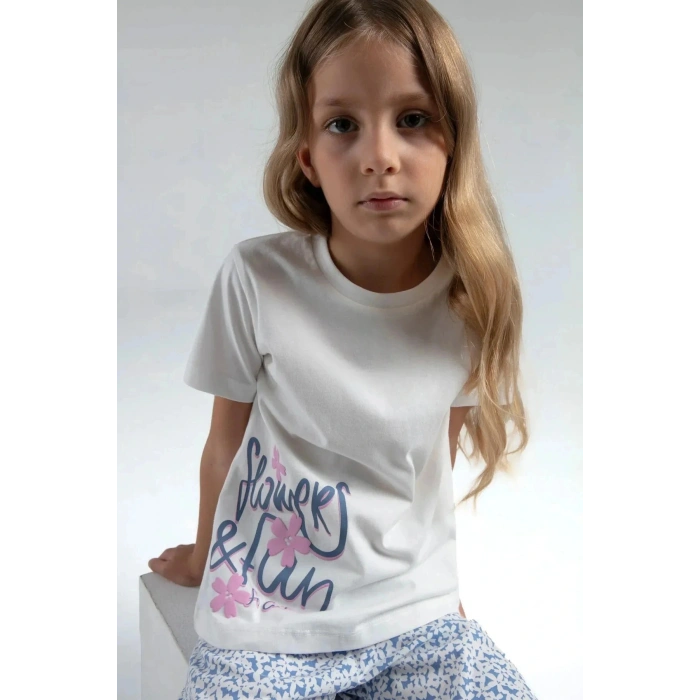 KIZ ÇOCUK KAPRİ TAKIM - Beyaz