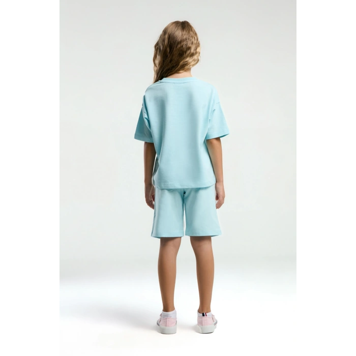 KIZ GARSON BERMUDA TAKIM - AÇIK MAVİ