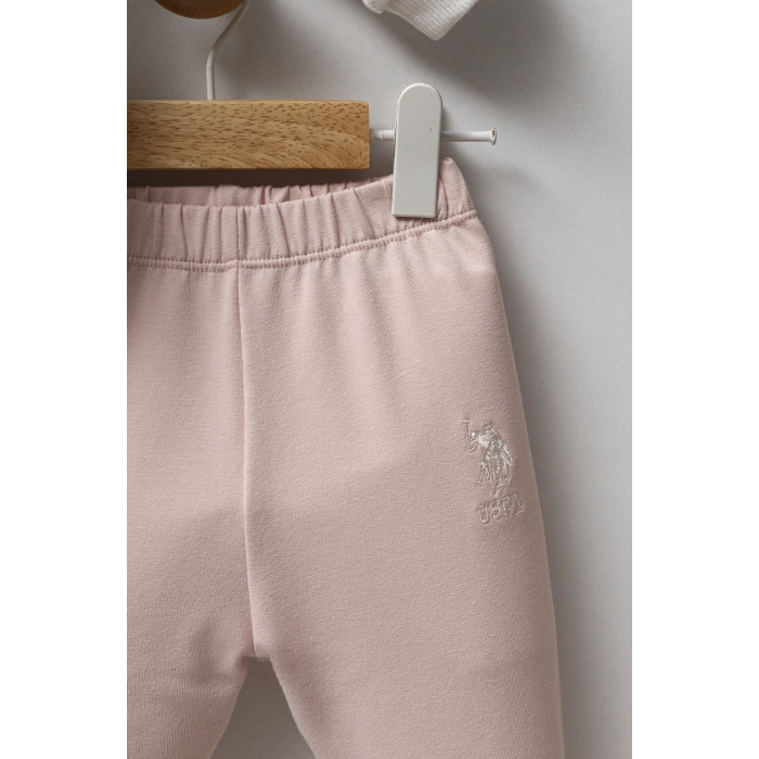 U.S.POLO ASSN KIZ BEBEK 2Lİ TAKIM - BEYAZ-PUDRA