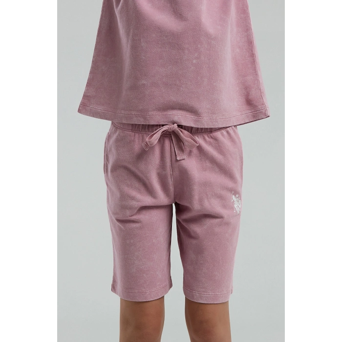 KIZ ÇOCUK BERMUDA TAKIM - GÜL KURUSU
