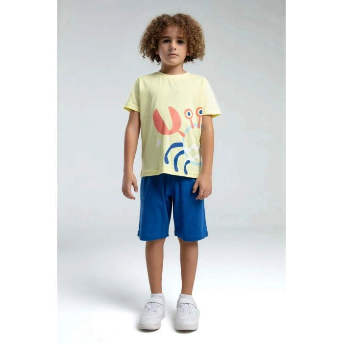 ERKEK ÇOCUK BERMUDA TAKIM - AÇIK SARI