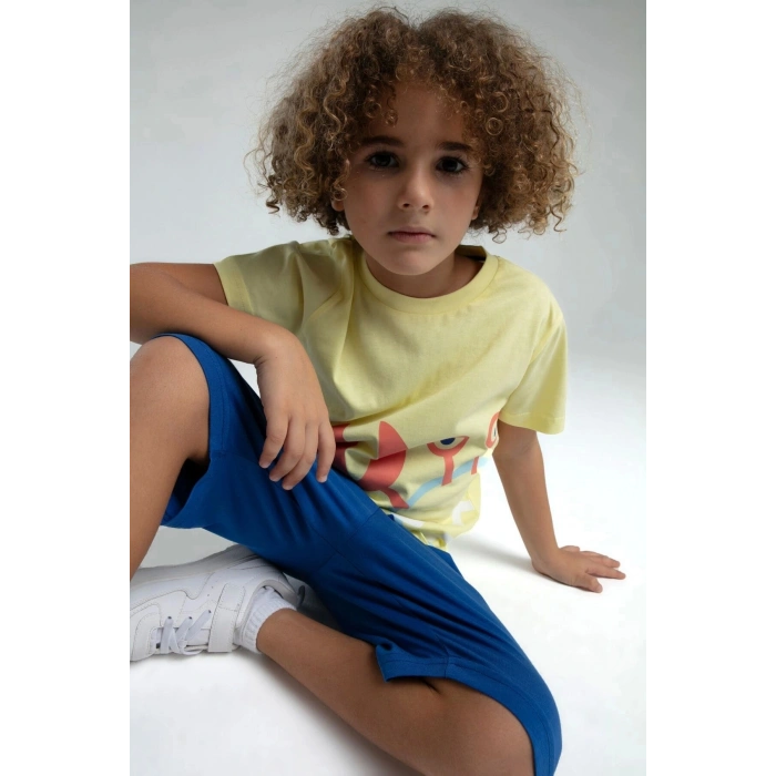 ERKEK ÇOCUK BERMUDA TAKIM - AÇIK SARI