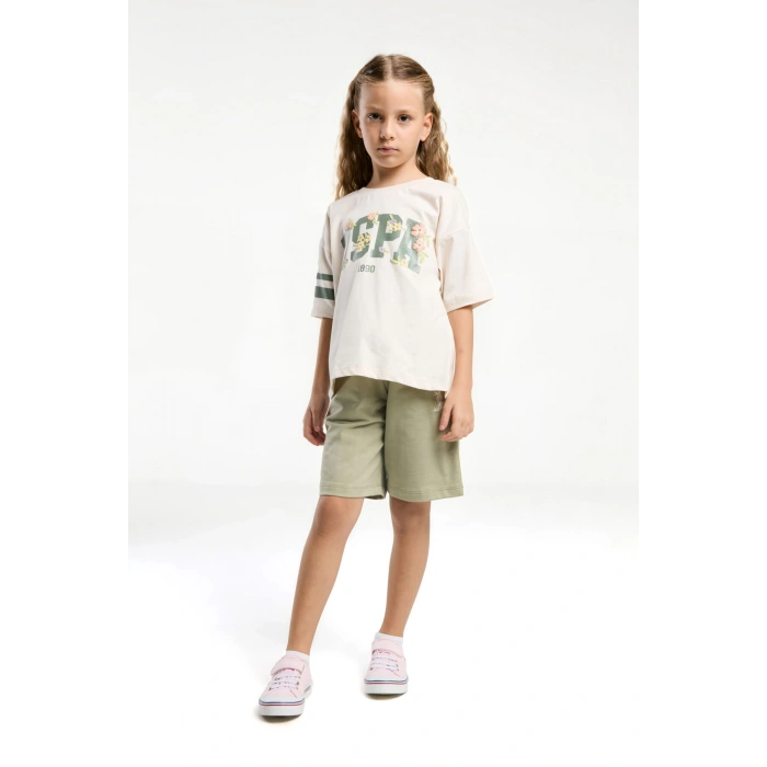 KIZ GARSON BERMUDA TAKIM - Açık BEJ