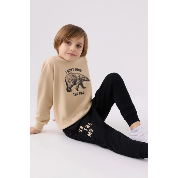 ERKEK ÇOCUK EŞOFMAN TAKIM - BEJ