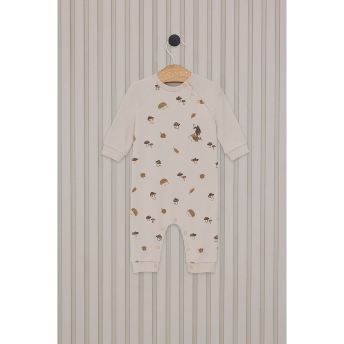 US POLO ERKEK BEBEK UZUN KOLLU PATİKSİZ TULUM - BEYAZ