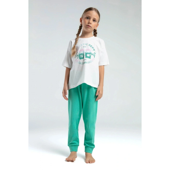 KIZ ÇOCUK İKİLİ TAKIM - BEYAZ/MİNT