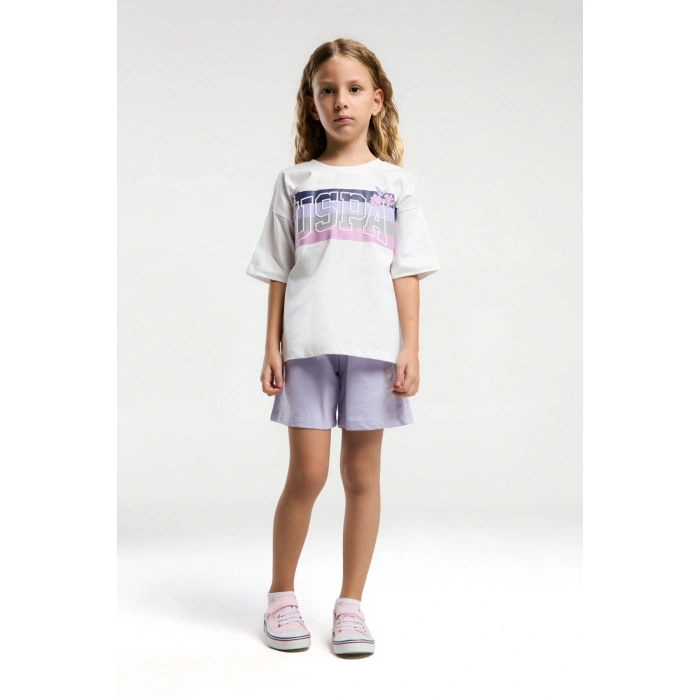 KIZ ÇOCUK ŞORT TAKIM - Beyaz