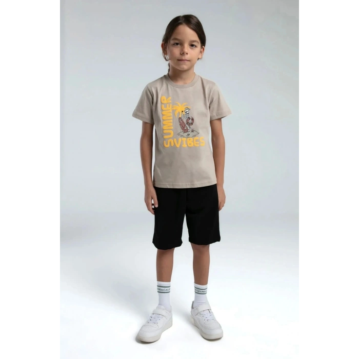 ERKEK ÇOCUK BERMUDA TAKIM - KUM