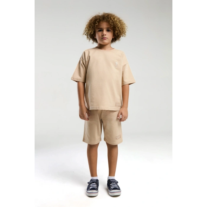 ERKEK ÇOCUK BERMUDA TAKIM - BEJ