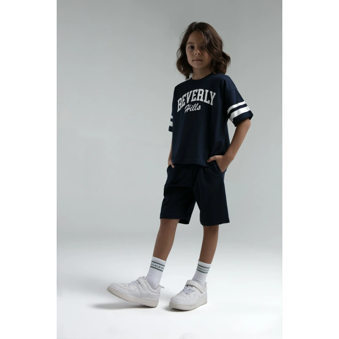 ERKEK ÇOCUK BERMUDA TAKIM - LACİVERT