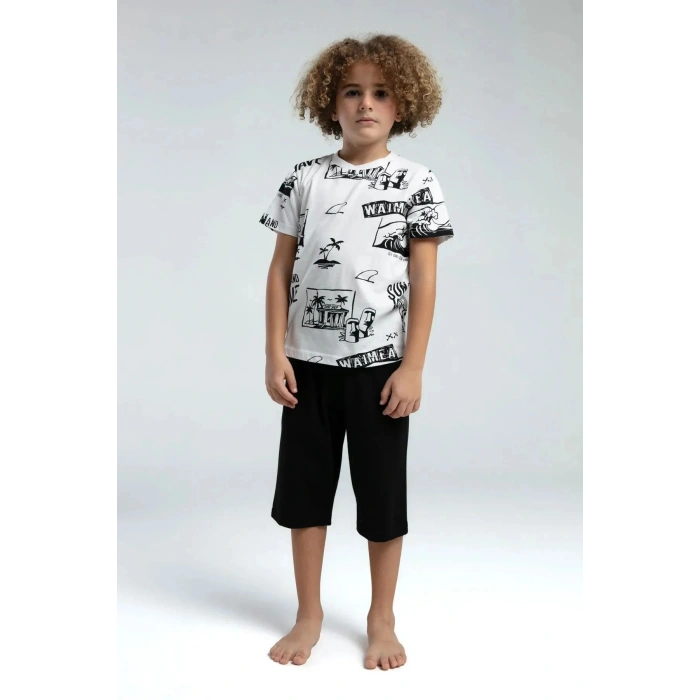 ERKEK ÇOCUK KAPRİ TAKIM - Beyaz