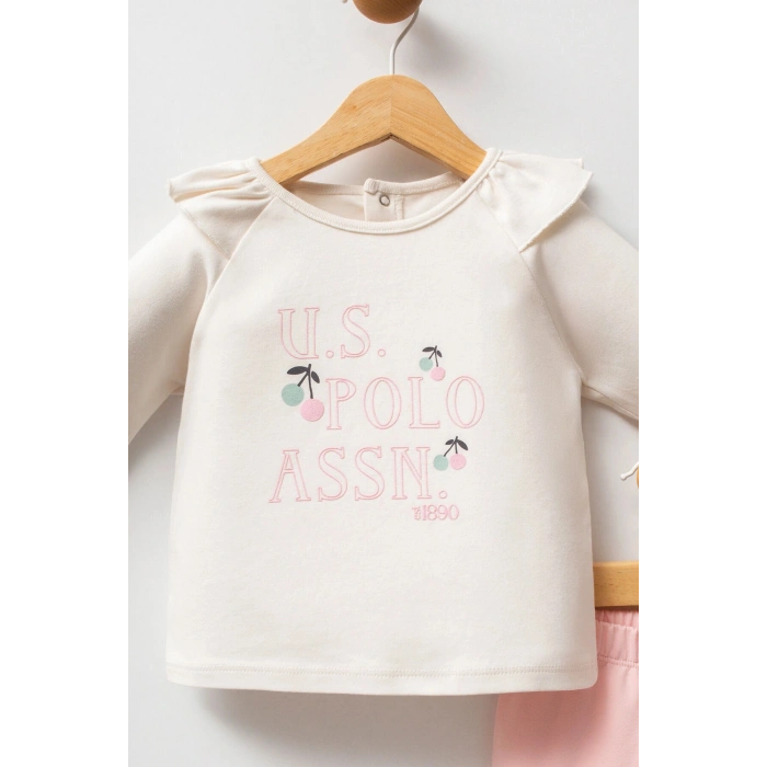 U.S.POLO ASSN KIZ BEBEK 2Lİ TAKIM - EKRU