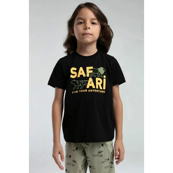 ERKEK ÇOCUK KAPRİ TAKIM - siyah