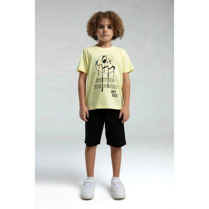 ERKEK ÇOCUK BERMUDA TAKIM - AÇIK SARI