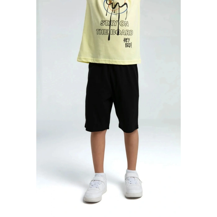 ERKEK ÇOCUK BERMUDA TAKIM - AÇIK SARI