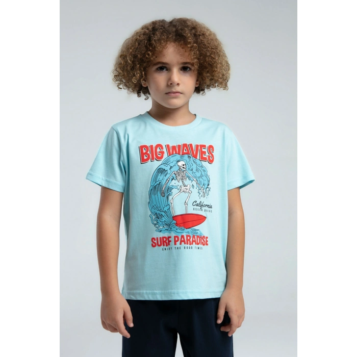 ERKEK ÇOCUK KAPRİ TAKIM - AÇIK MAVİ