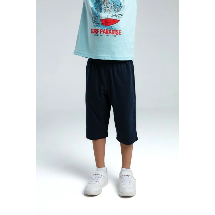 ERKEK ÇOCUK KAPRİ TAKIM - AÇIK MAVİ