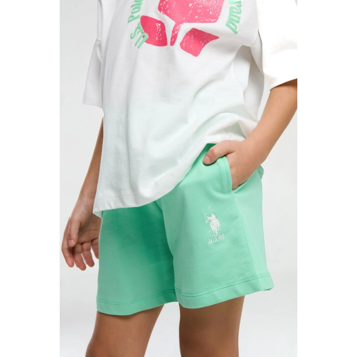 KIZ ÇOCUK ŞORT TAKIM - BEYAZ