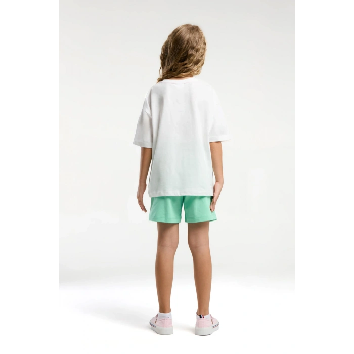 KIZ ÇOCUK ŞORT TAKIM - BEYAZ