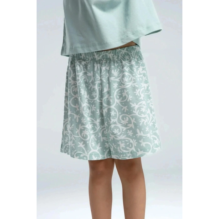 ANNE KIZ ÇOCUK ŞORT TAKIM - SU YEŞİLİ