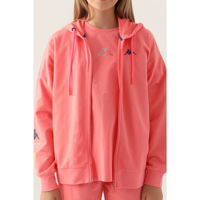 KAPPA KIZ ÇOCUK FULLZIP SWEATSHIRT - NEON PEMBE