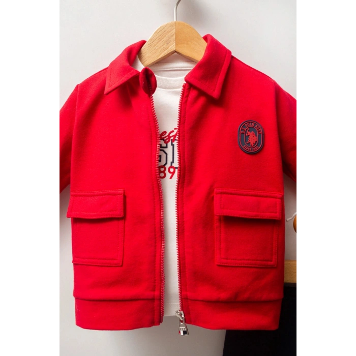 U.S.POLO ASSN ERKEK BEBEK 3 LÜ TAKIM - KIRMIZI
