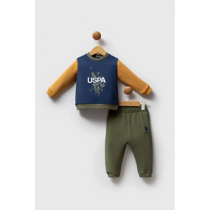 U.S.POLO ASSN ERKEK 2Lİ TAKIM - K.İNDİGO-HARDAL