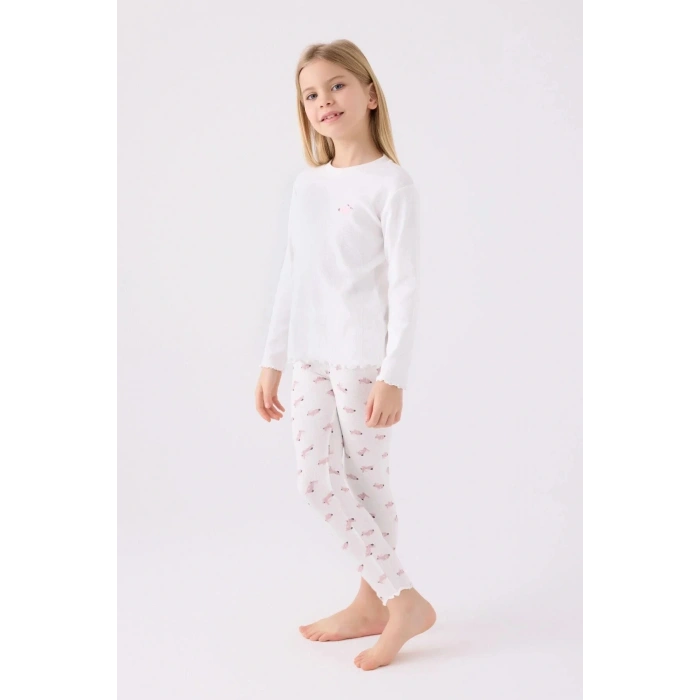 KIZ ÇOCUK İKİLİ TAYT TAKIM - BEYAZ