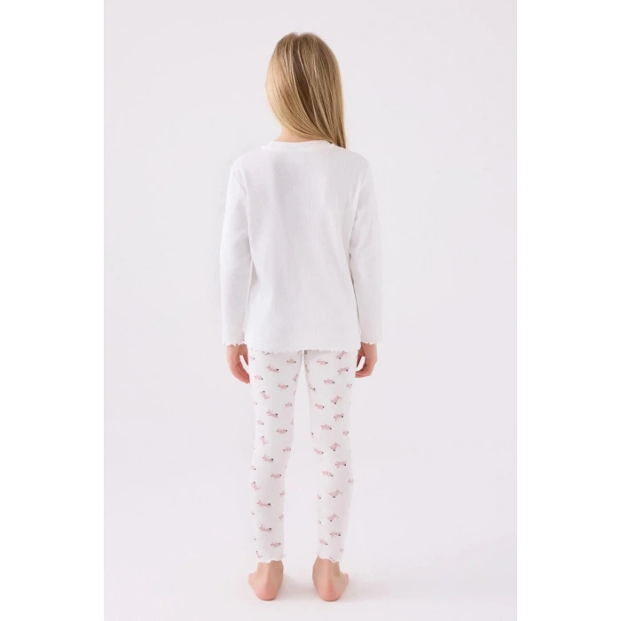 KIZ ÇOCUK İKİLİ TAYT TAKIM - BEYAZ