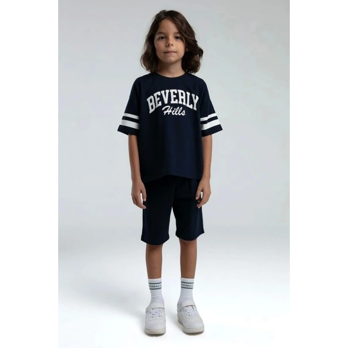 ERKEK ÇOCUK BERMUDA TAKIM - LACİVERT