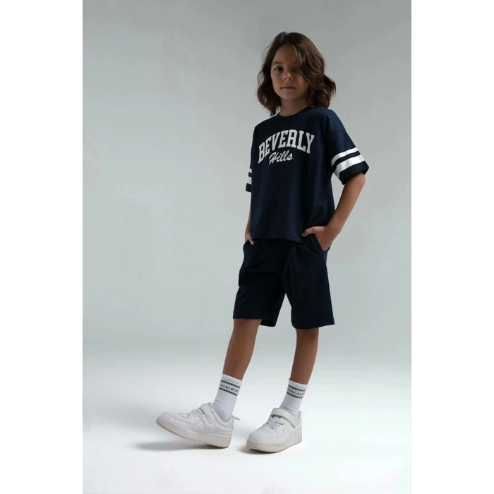 ERKEK ÇOCUK BERMUDA TAKIM - LACİVERT