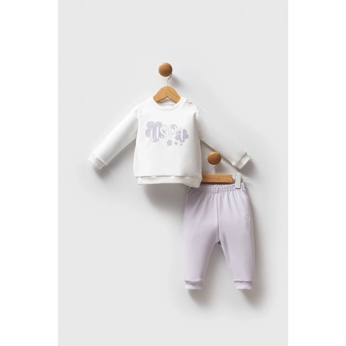 U.S.POLO ASSN KIZ BEBEK 2Lİ TAKIM - BEYAZ-LİLA