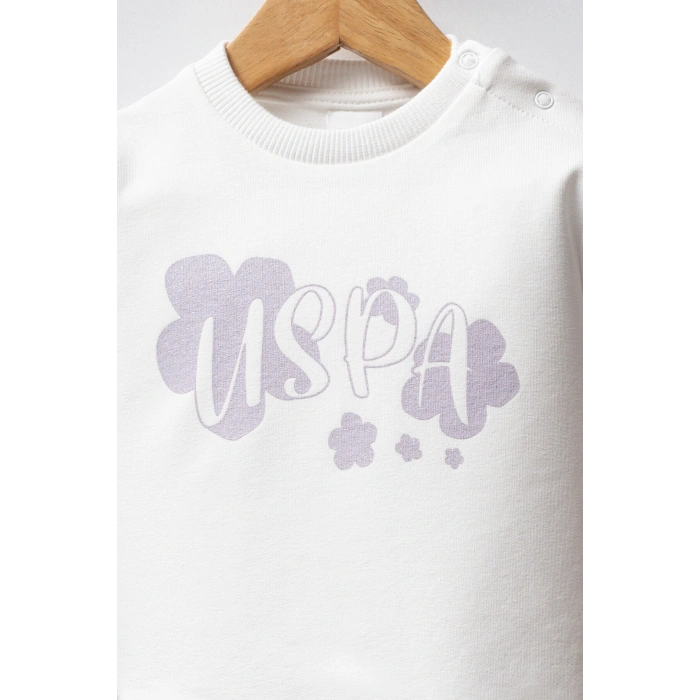 U.S.POLO ASSN KIZ BEBEK 2Lİ TAKIM - BEYAZ-LİLA