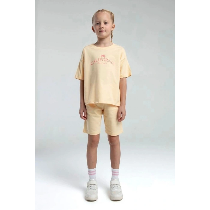 KIZ ÇOCUK BERMUDA TAKIM - BEJ