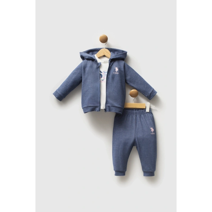 U.S.POLO ASSN KIZ BEBEK 3LÜ TAKIM - MAVİ