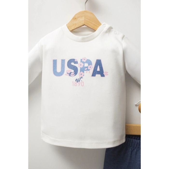 U.S.POLO ASSN KIZ BEBEK 3LÜ TAKIM - MAVİ