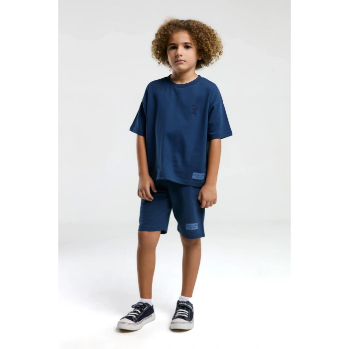 ERKEK ÇOCUK BERMUDA TAKIM - KOYU İNDİGO