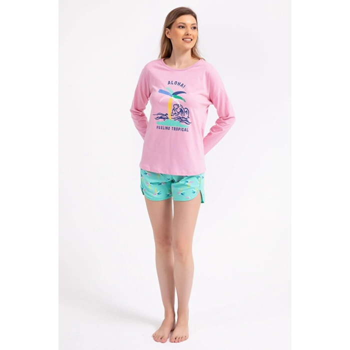 KADIN ŞORT TAKIM - PEMBE