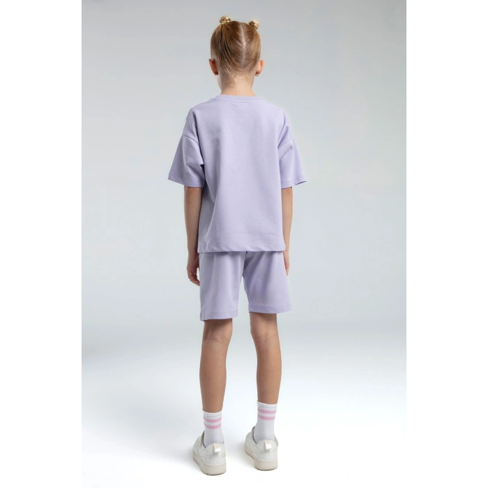 KIZ ÇOCUK BERMUDA TAKIM - LİLA