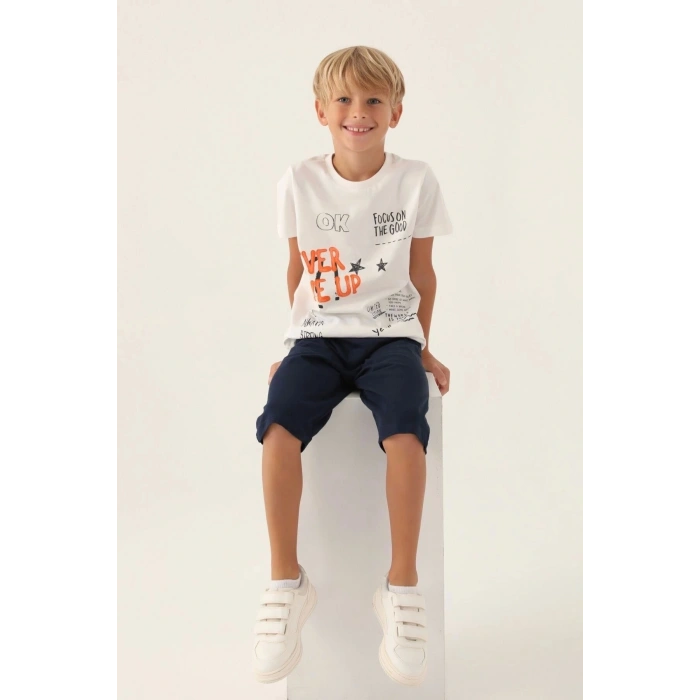 ERKEK ÇOCUK KAPRİ TAKIM - EKRU