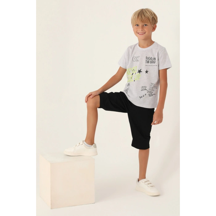 ERKEK ÇOCUK KAPRİ TAKIM - EKRU