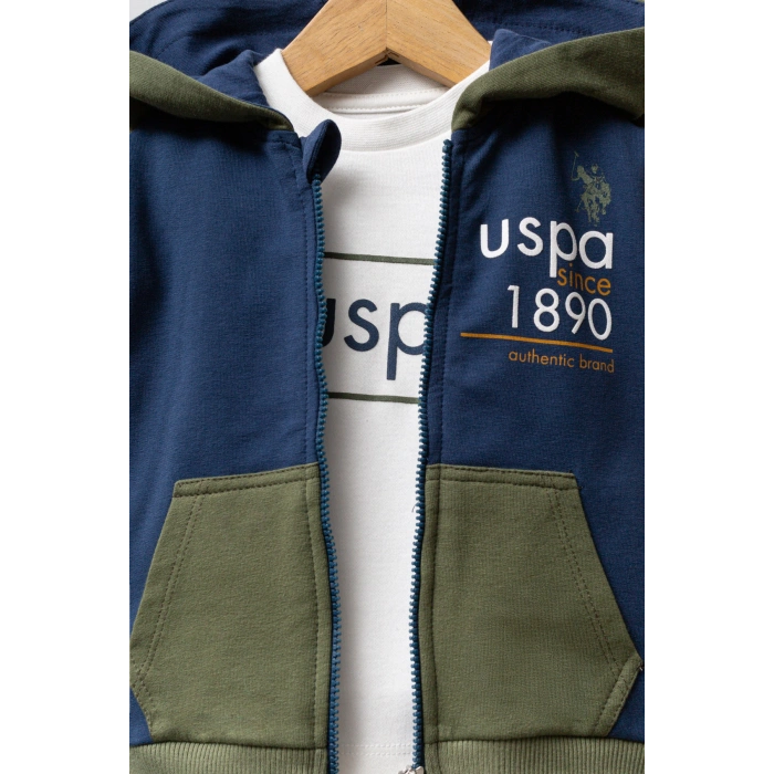 U.S.POLO ASSN ERKEK BEBEK 3LÜ TAKIM - K.İNDİGO-HARDAL