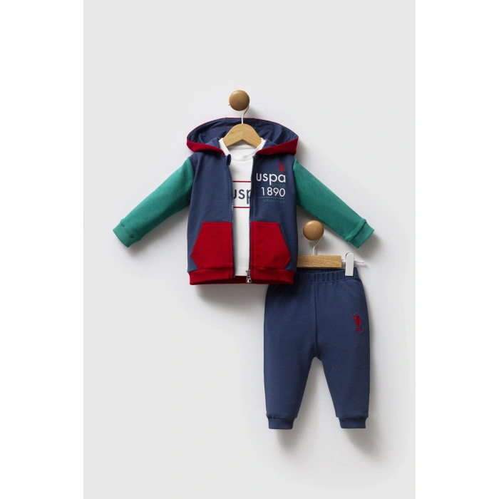 U.S.POLO ASSN ERKEK BEBEK 3LÜ TAKIM - K.İNDİGO-YEŞİL