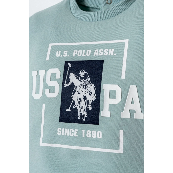 U.S.POLO ASSN.ERKEK BEBEK ŞORT T-SHIRT TAKIM - SU YEŞİLİ