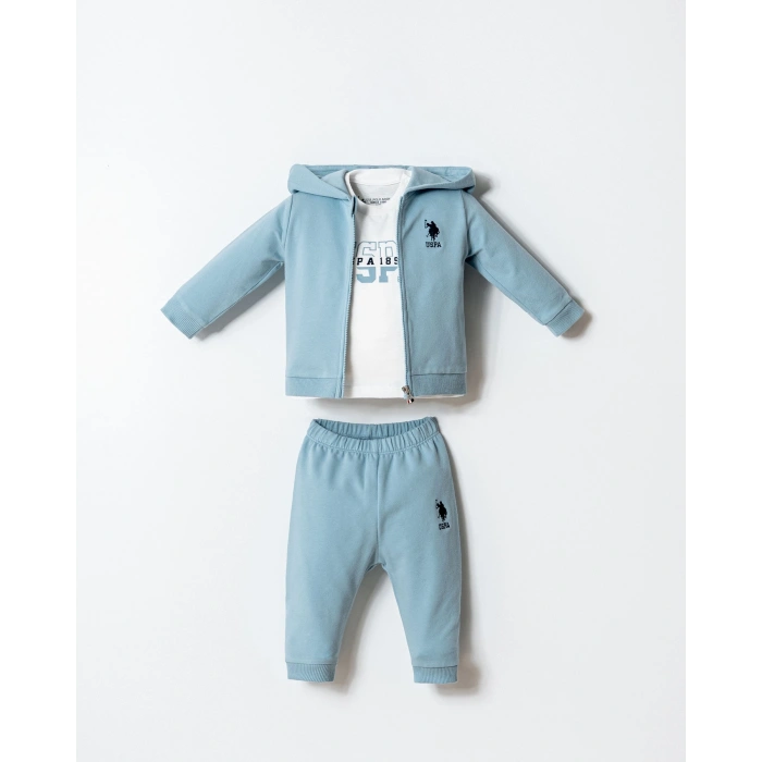 U.S.POLO ASSN. ERKEK BEBEK 3 LÜ TAKIM - MAVİ