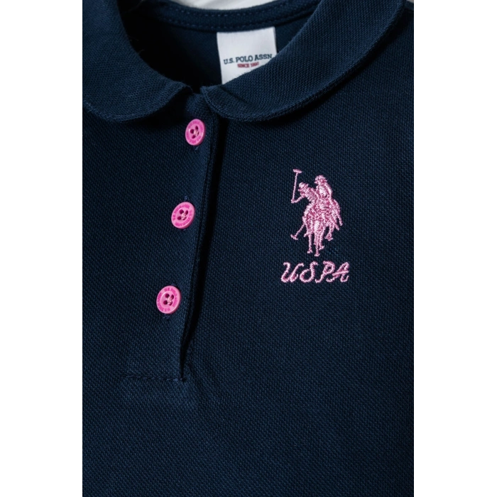 U.S POLO ASSN. KIZ BEBEK PİKE ELBİSE - LACİVERT