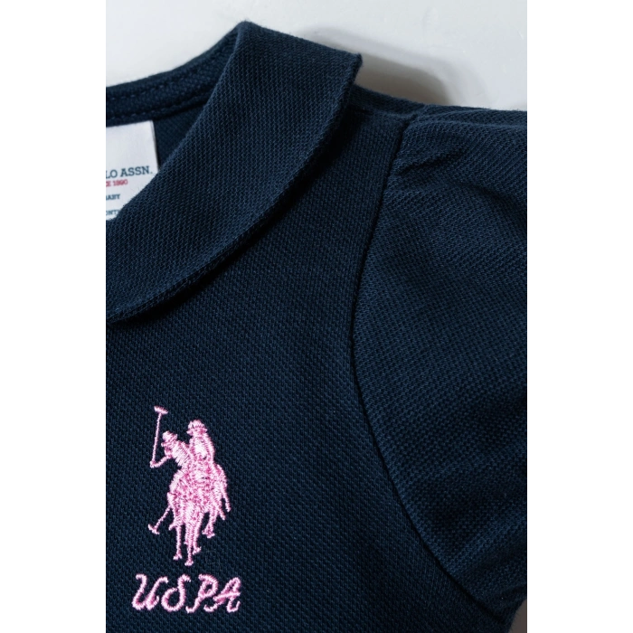 U.S POLO ASSN. KIZ BEBEK PİKE ELBİSE - LACİVERT
